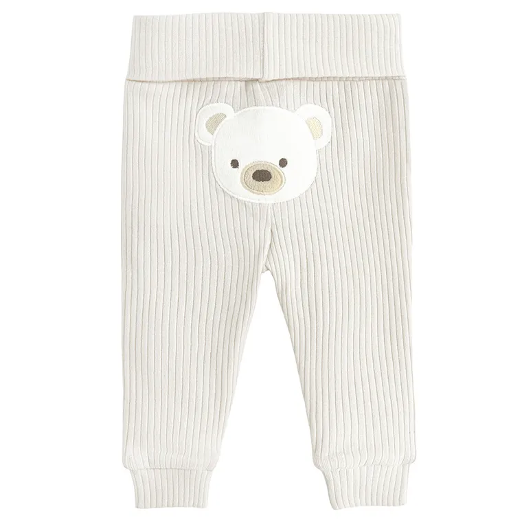 Cool Club, Pantaloni fara botosei pentru bebelusi, din tricot striat, mix, set, 2 buc.