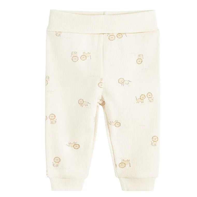 Cool Club, Pantaloni fara botosei pentru bebelusi, din tricot striat, mix, set, 2 buc.