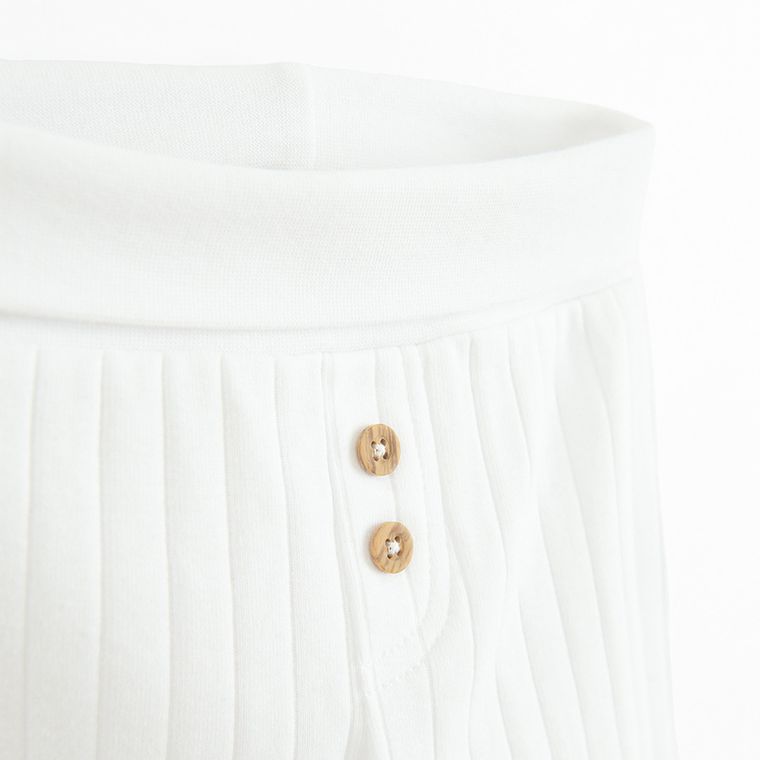 Cool Club, Pantaloni pentru bebelusi, bumbac organic, alb, set, 2 buc.
