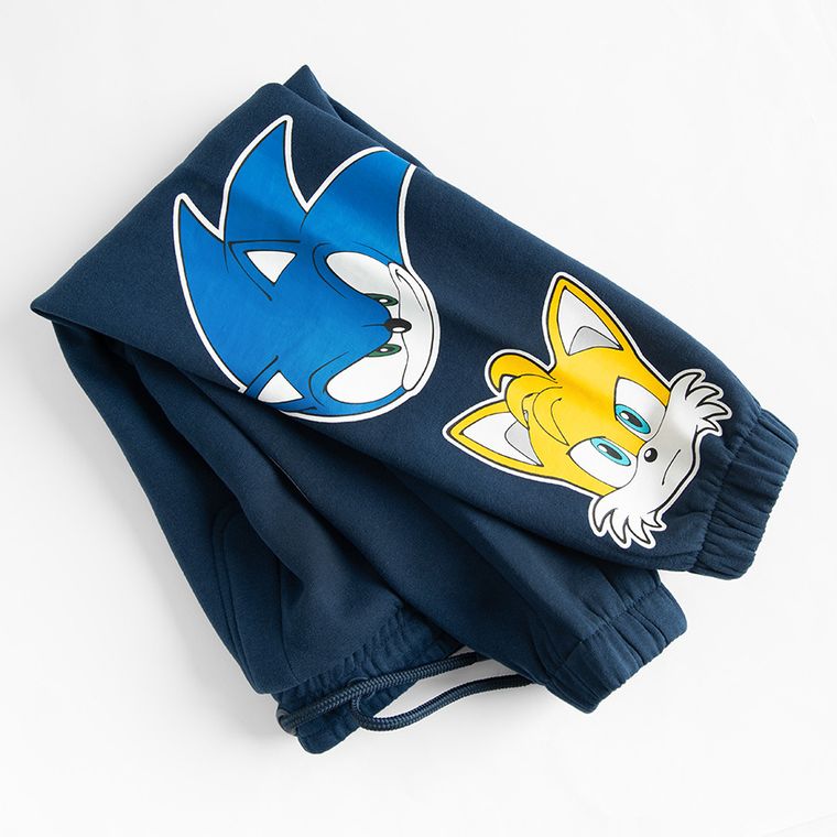 Cool Club, Pantaloni trening pentru baieti, bleumarin, imprimeu Sonic the Hedgehog