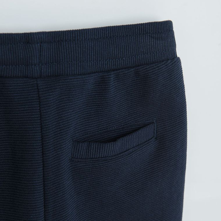 Cool Club, Pantaloni trening pentru baieti, din tricot striat, bleumarin