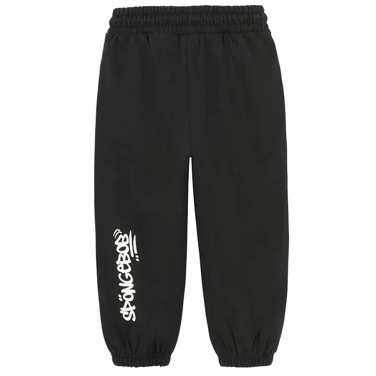 Cool Club, Pantaloni trening pentru baieti, negru, imprimeu SpongeBob