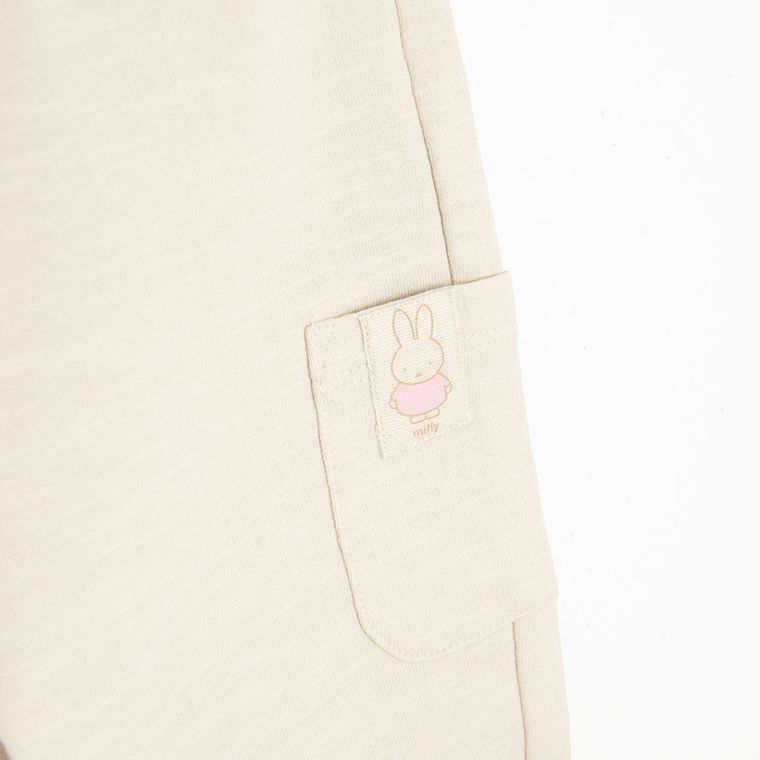 Cool Club, Pantaloni trening pentru fete, bej, imprimeu Miffy