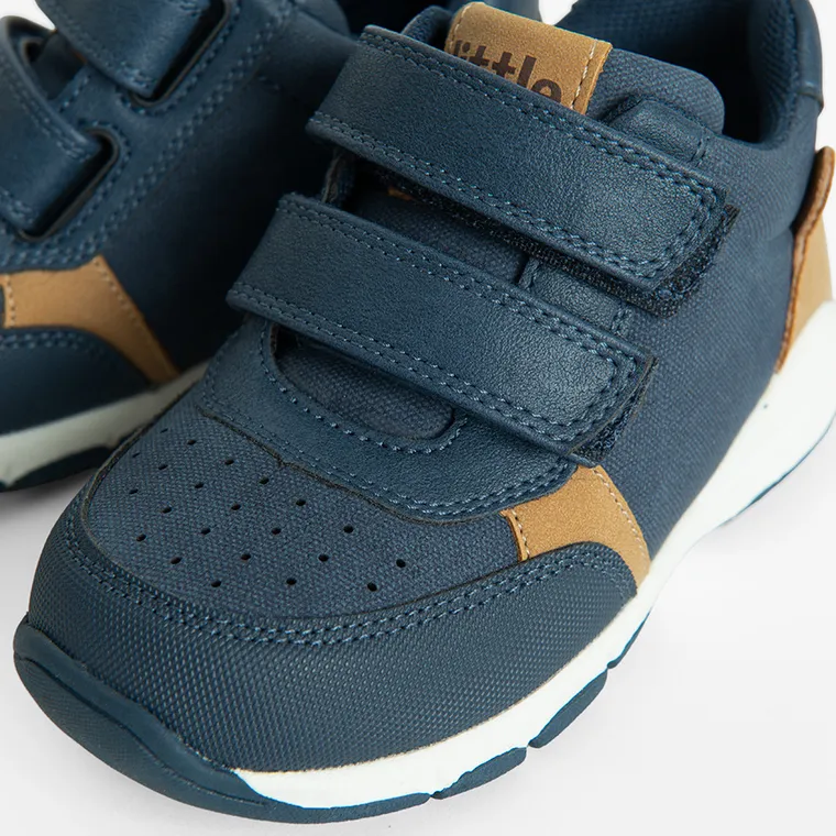 Cool Club, Pantofi sport pentru baieti, albastru, brant din piele, parfumati, talpa Bio-Flex