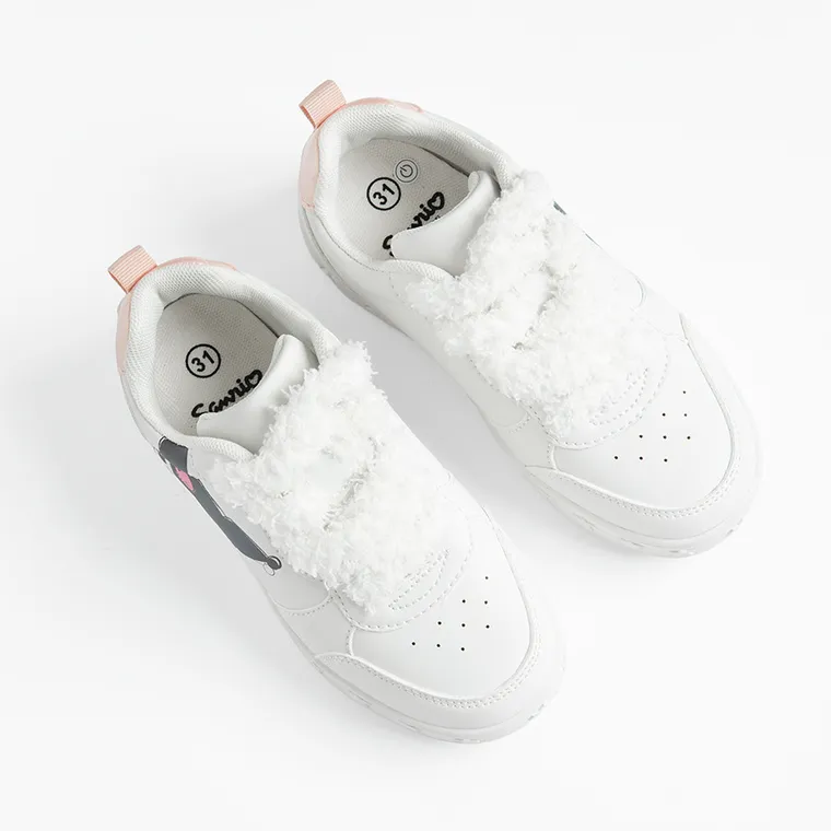 Cool Club, Pantofi sport pentru fete, alb, talpa cu leduri, imprimeu Kuromi