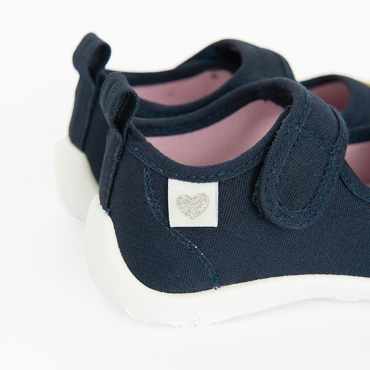 Cool Club, Papuci de casa pentru fete, bleumarin, brant din piele