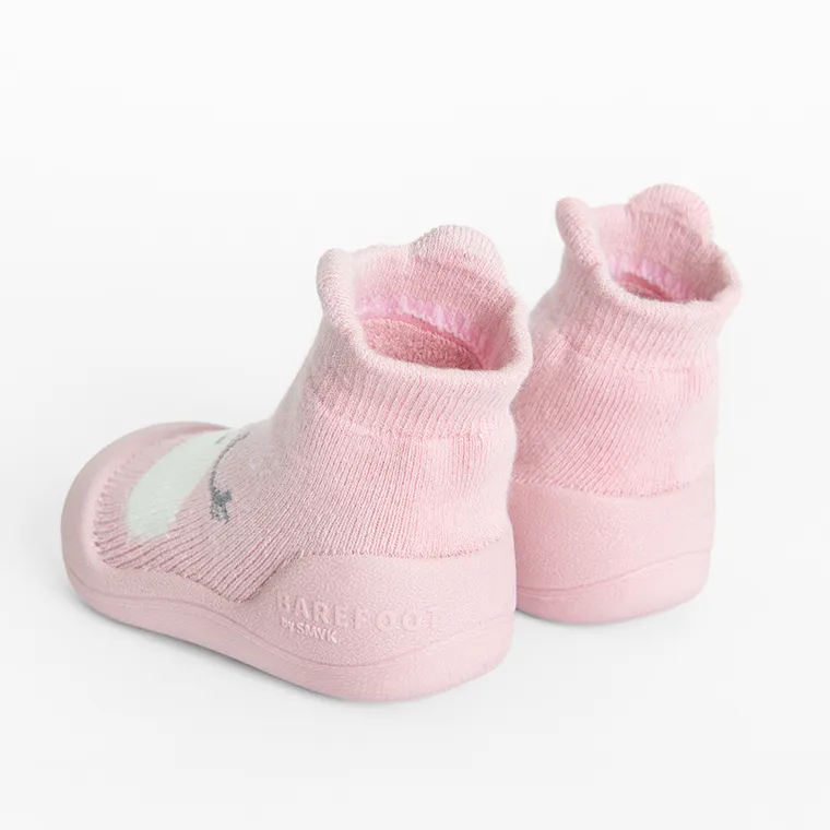 Cool Club, Papuci de casa tip soseta pentru fete, roz, talpa Barefoot