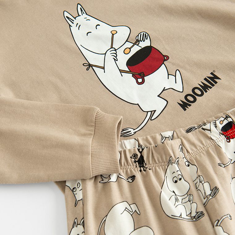 Cool Club, Pijama pentru baieti, bej, Imprimeu Moomins