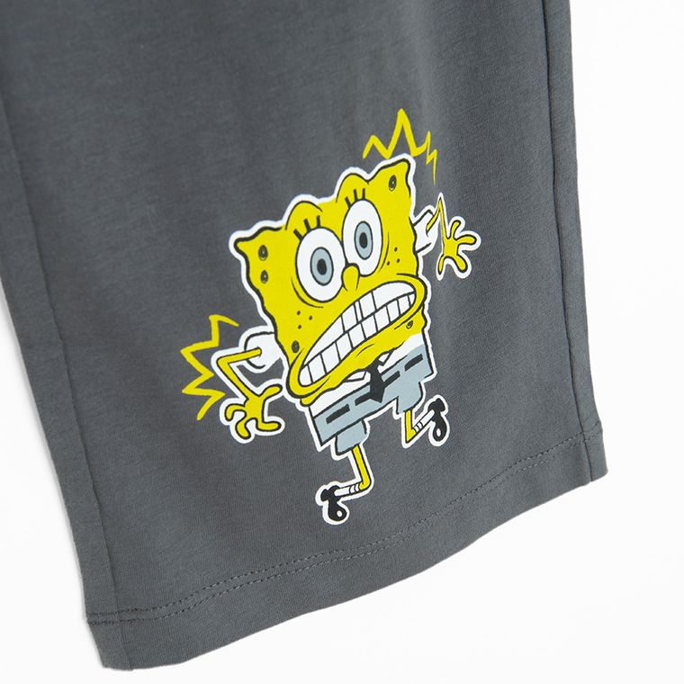 Cool Club, Pijama pentru baieti, gri, imprimeu SpongeBob