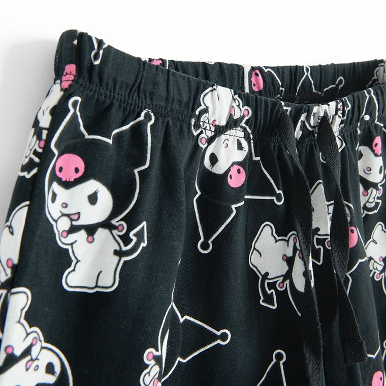 Cool Club, Pijama pentru fete, negru, imprimeu Kuromi