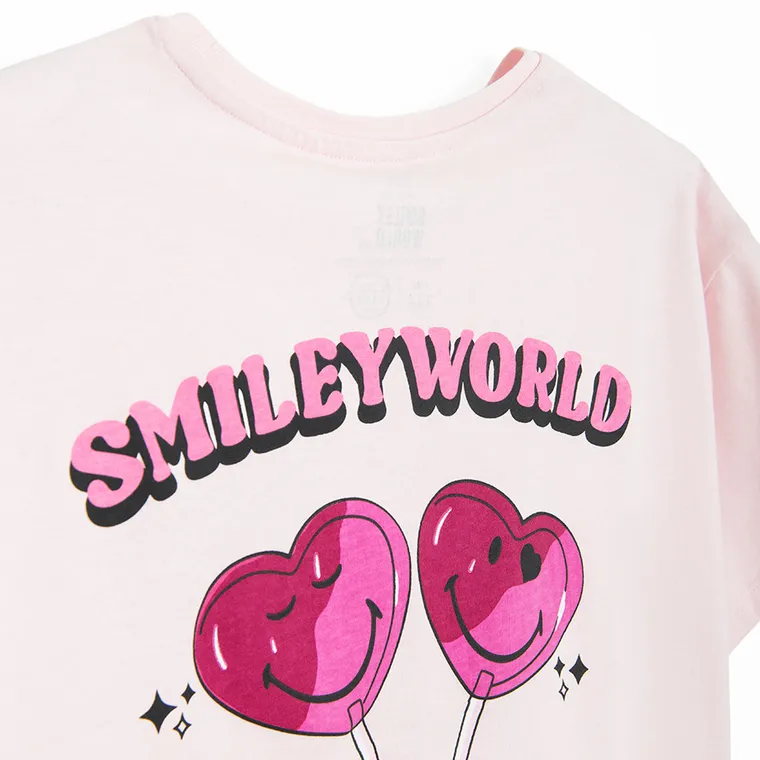 Cool Club, Pijama pentru fete, roz, imprimeu SmileyWorld