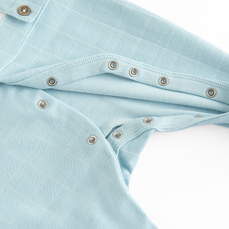 Cool Club, Pijama tip salopeta pentru baieti, alb-albastru