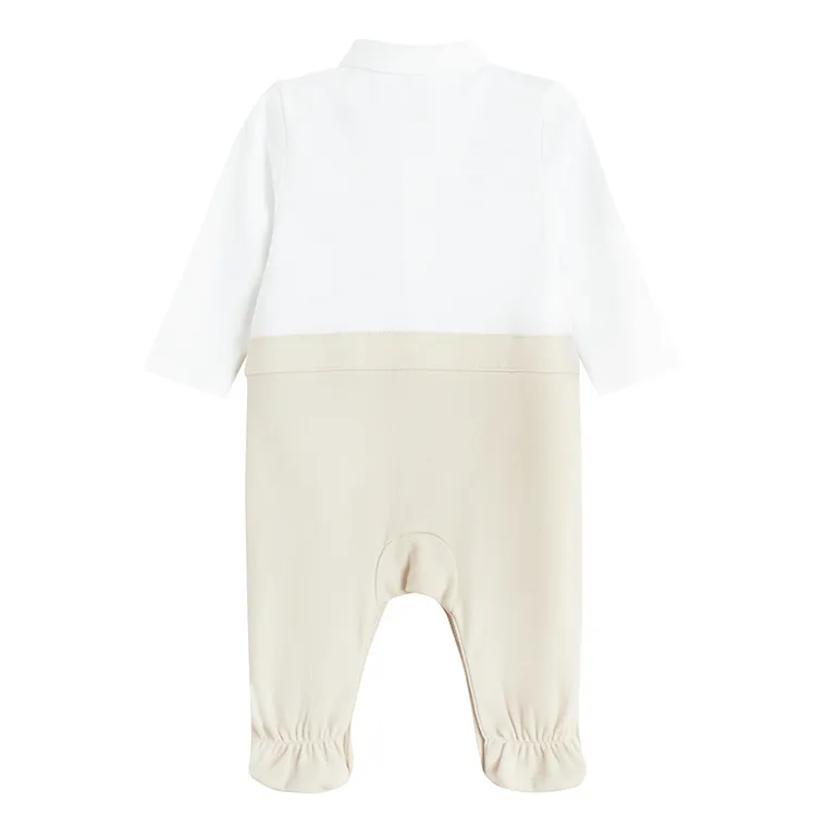 Cool Club, Pijama tip salopeta pentru baieti, bej