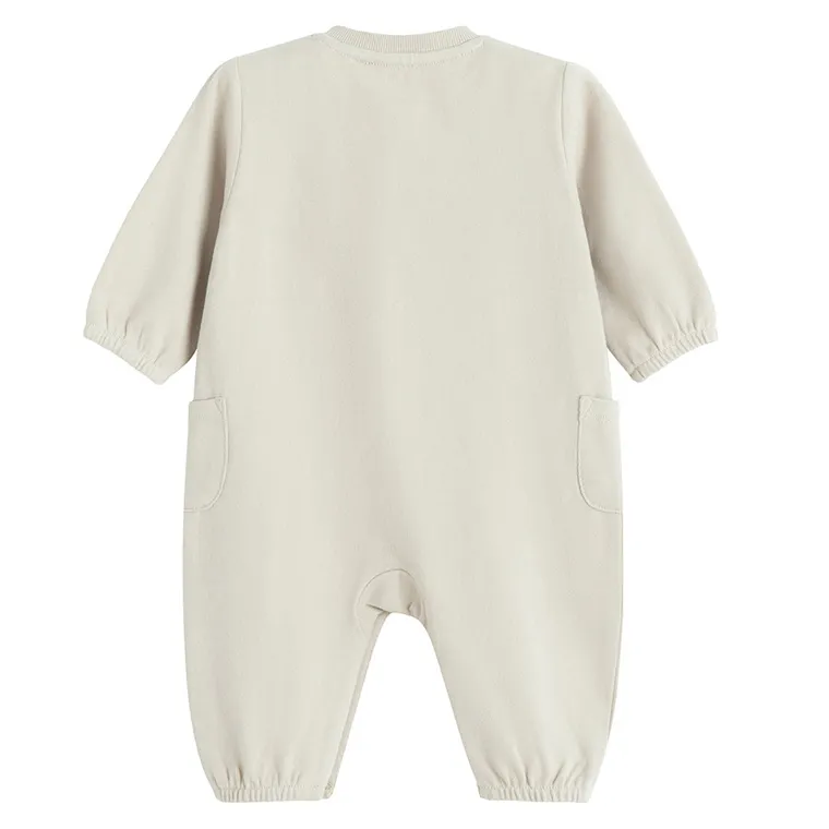 Cool Club, Pijama tip salopeta pentru bebelusi, bej