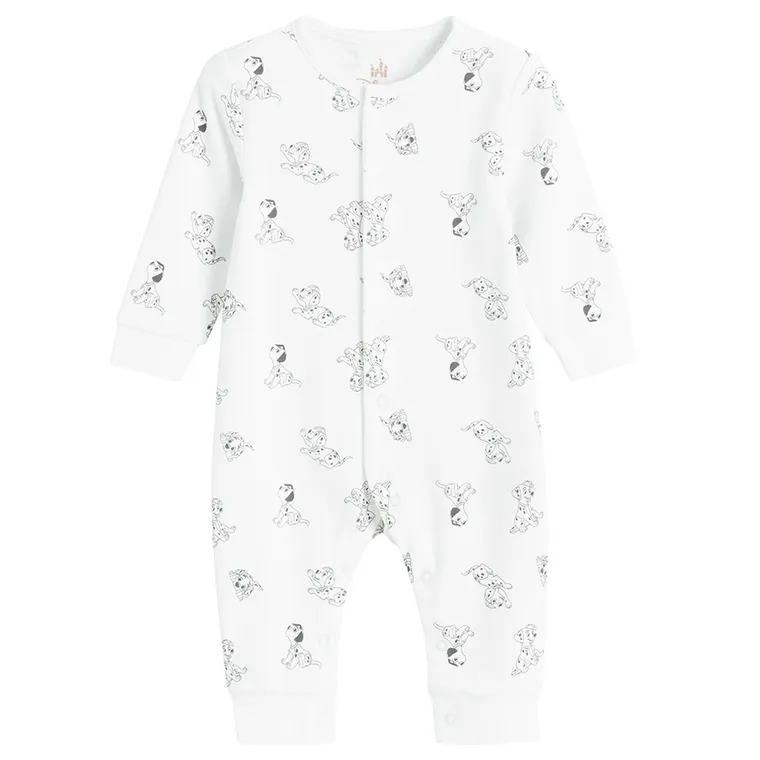 Cool Club, Pijama tip salopeta pentru bebelusi, mix, imprimeu 101 Dalmatieni, set, 2 buc.