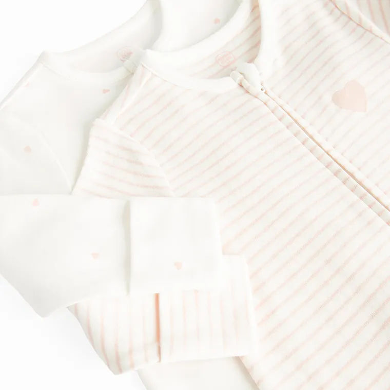 Cool Club, Pijama tip salopeta pentru fete, alb, set, 2 buc.