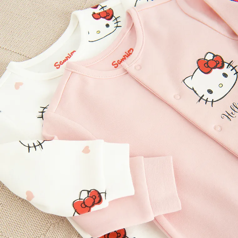 Cool Club, Pijama tip salopeta pentru fete, mix, imprimeu Hello Kitty, set, 2 buc.