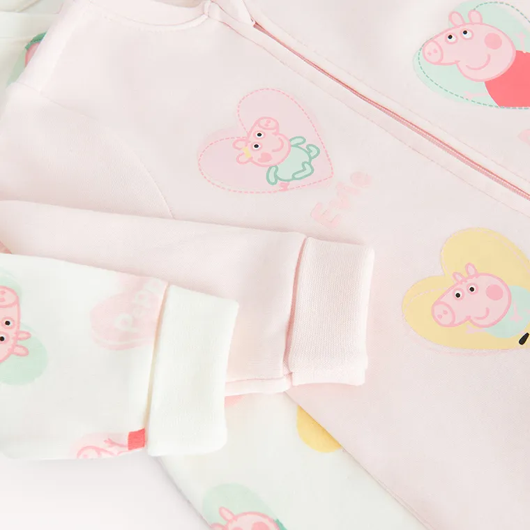 Cool Club, Pijama tip salopeta pentru fete, mix, imprimeu Peppa Pig, set, 2 buc.
