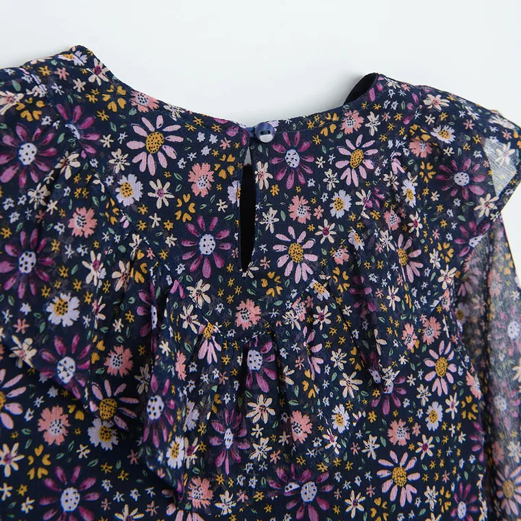 Cool Club, Rochie cu maneca lunga pentru fete, bleumarin