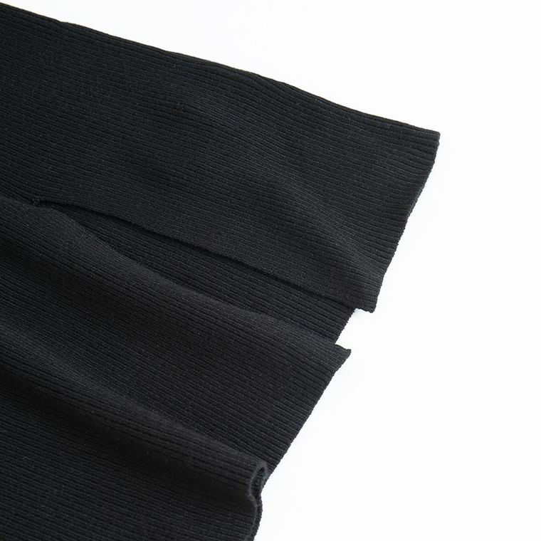 Cool Club, Rochie cu maneca lunga pentru fete, din tricot striat, negru