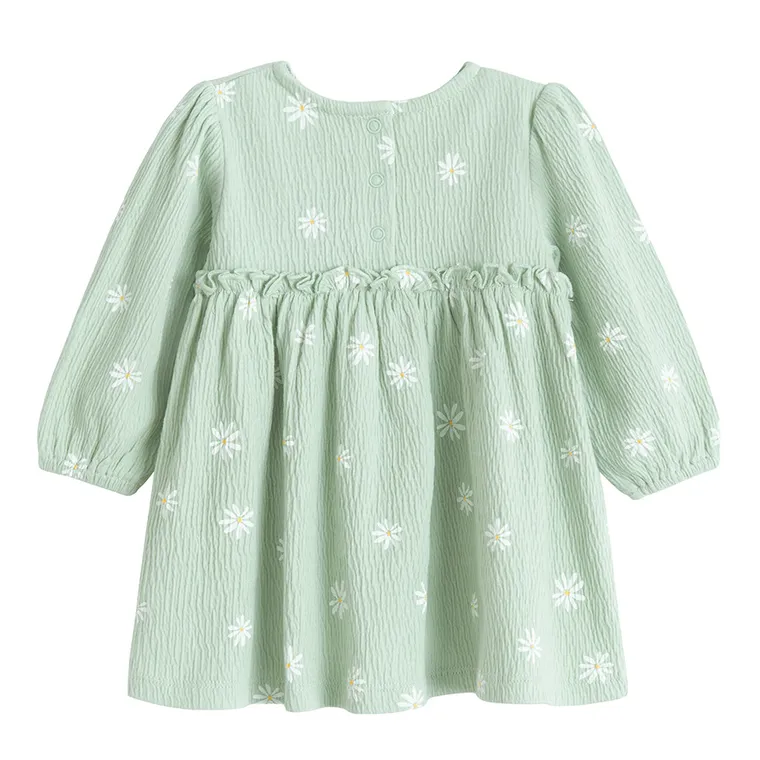 Cool Club, Rochie cu maneca lunga pentru fete, verde