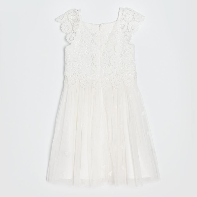 Cool Club, Rochie cu maneca scurta pentru fete, alb