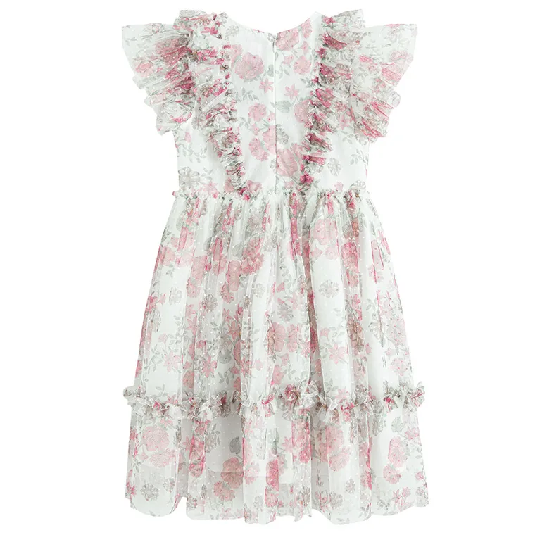 Cool Club, Rochie cu maneca scurta pentru fete, alb