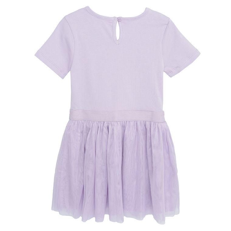 Cool Club, Rochie cu maneca scurta pentru fete, mov, imprimeu Elsa, Frozen 2
