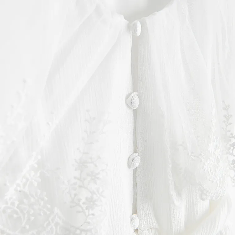 Cool Club, Rochie pentru fete cu maneca scurta, alb