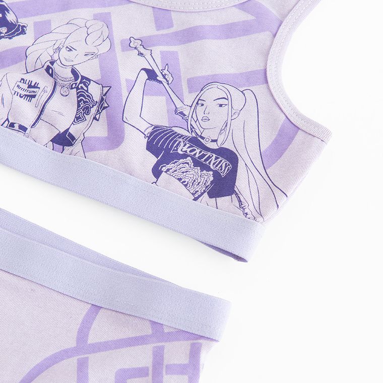 Cool Club, Set de lenjerie pentru fete, Top, Chiloti, violet, imprimeu K-Pop Demon Hunters