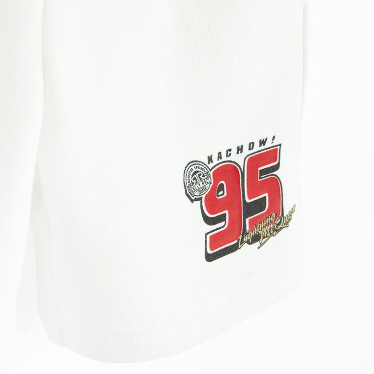 Cool Club, Set pentru baieti, Bluza, Pantaloni scurti, alb, imprimeu Cars