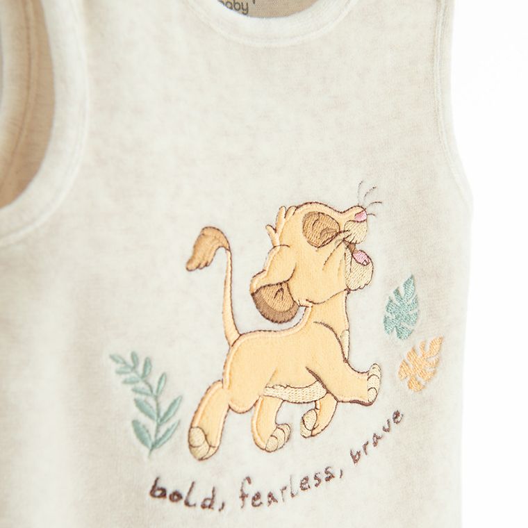 Cool Club, Set pentru baieti, Body cu maneca lunga, Salopeta cu botosei, mix, imprimeu Lion King