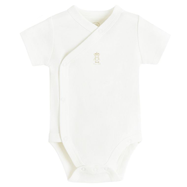 Cool Club, Set pentru baieti, Body cu maneca scurta, Pantaloni fara botosei, Caciula, alb