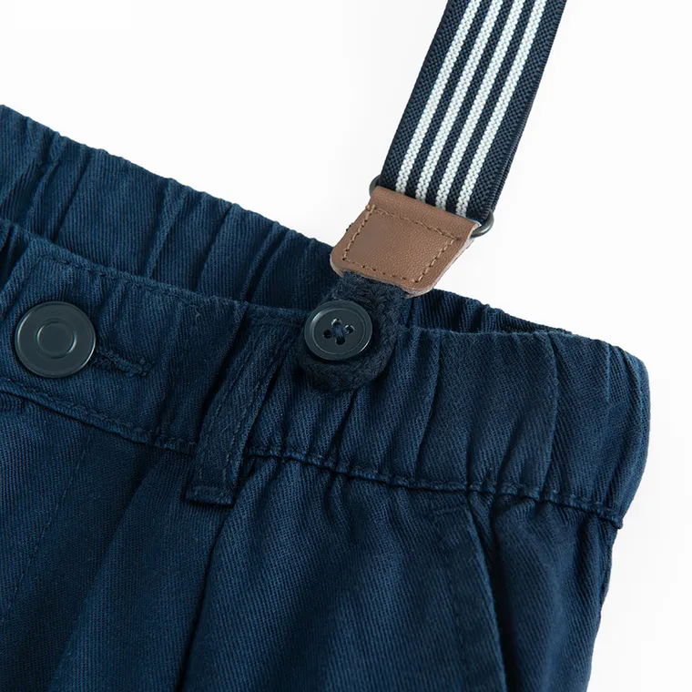 Cool Club, Set pentru baieti, Pantaloni din textil, loose, Bretele, bleumarin