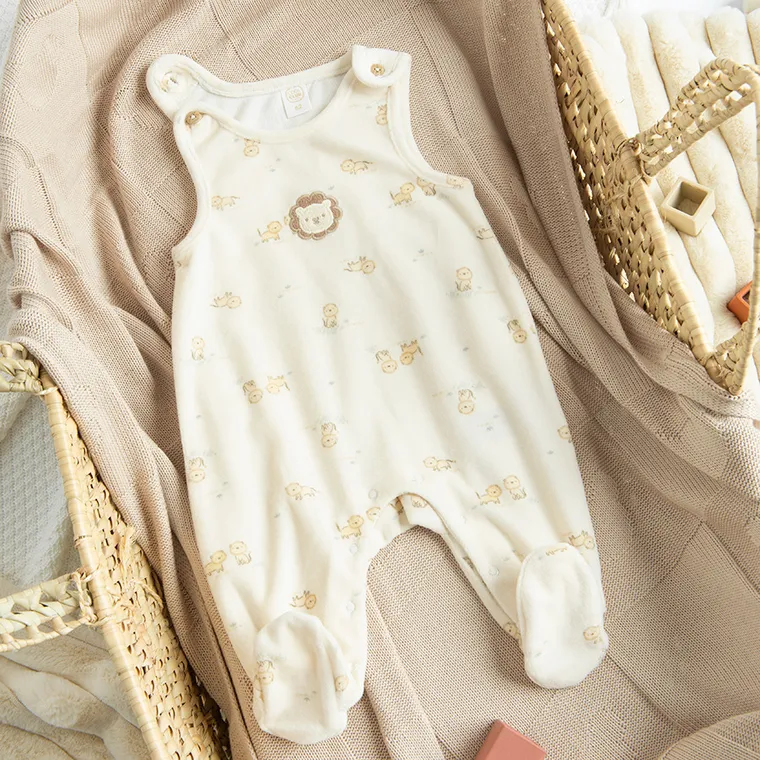 Cool Club, Set pentru bebelusi, Body cu maneca lunga, Salopeta cu botosei, velur, mix