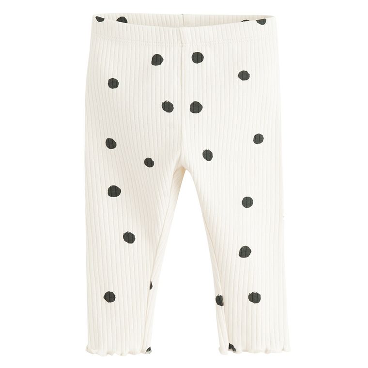 Cool Club, Set pentru fete, Bluza cu maneca lunga, Colanti, din tricot striat, ecru