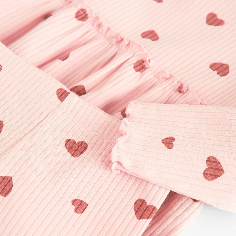 Cool Club, Set pentru fete, Bluza cu maneca lunga, Colanti, din tricot striat, roz