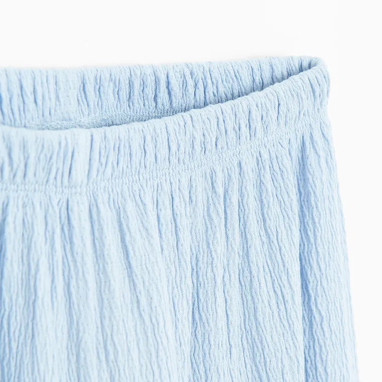 Cool Club, Set pentru fete, Bluza cu maneca scurta, Pantaloni din textil, wide, albastru