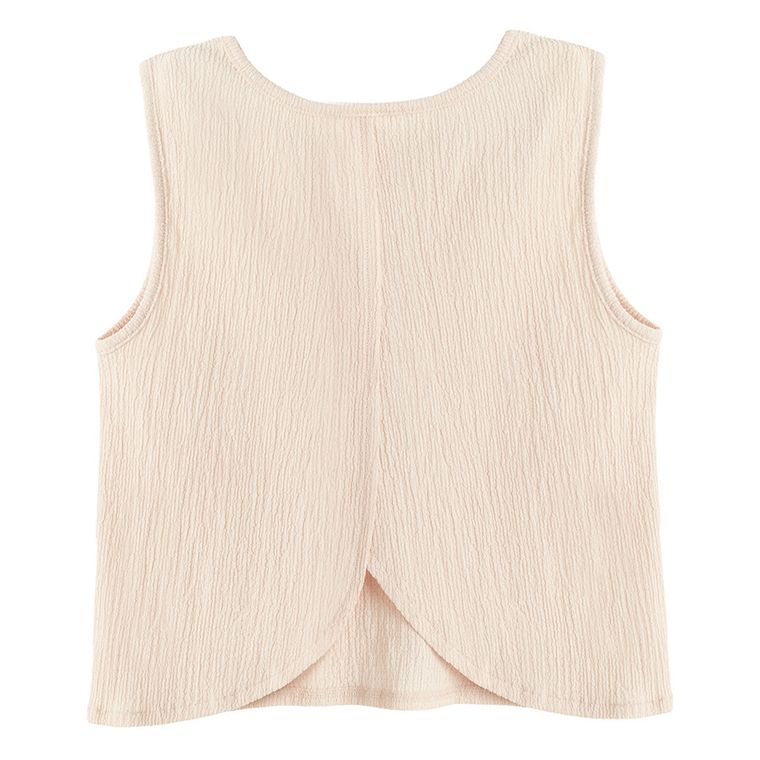 Cool Club, Set pentru fete, Bluza fara maneci, Pantaloni din textil, bej