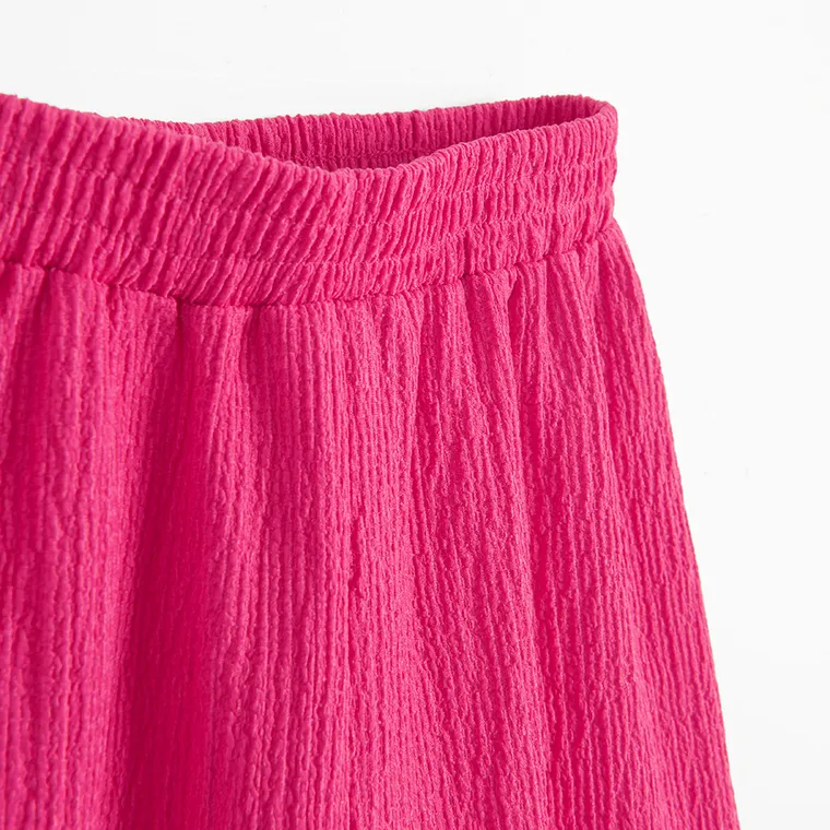 Cool Club, Set pentru fete, Bluza fara maneci, Pantaloni din textil, wide, roz