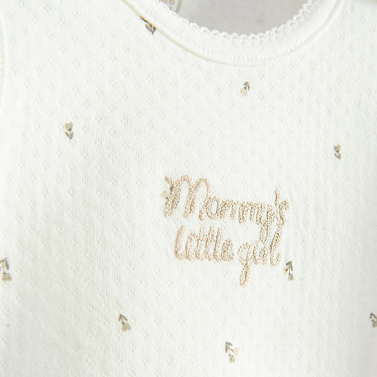 Cool Club, Set pentru fete, Body cu maneca lunga, Salopeta cu botosei, alb