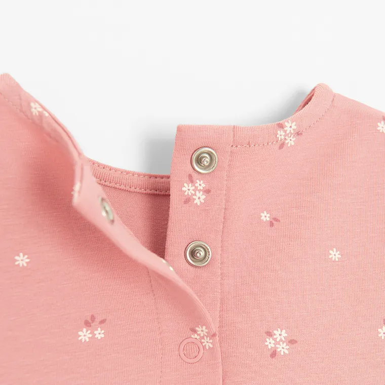 Cool Club, Set pentru fete, Body-rochie cu maneca lunga, Colanti, din tricot striat, roz