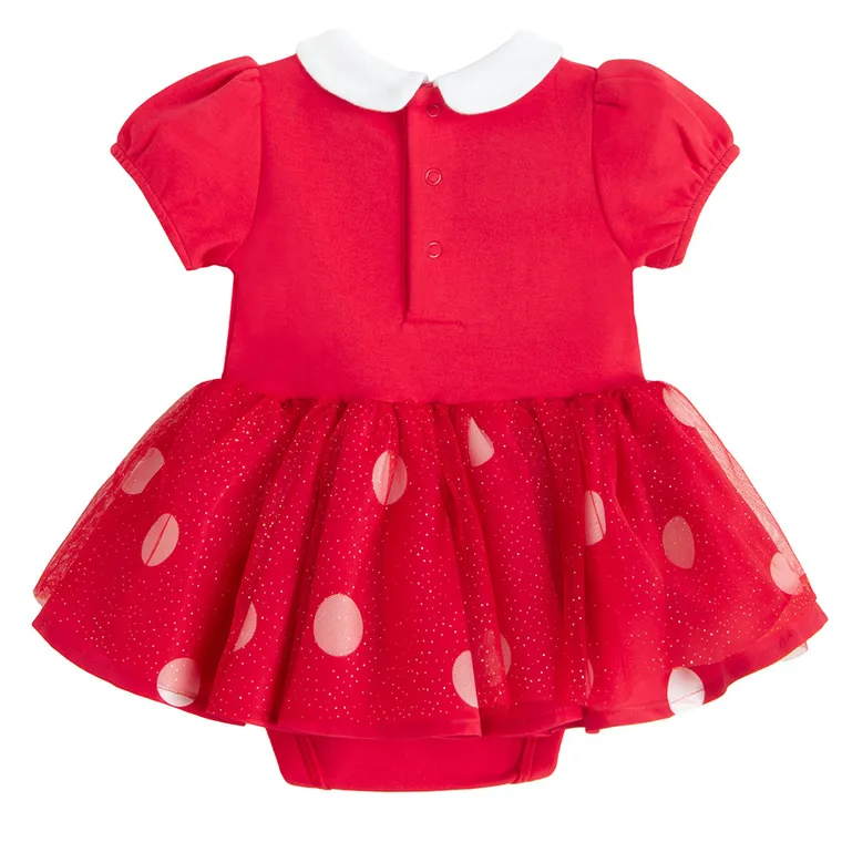 Cool Club, Set pentru fete, Body-rochie cu maneca scurta, Bentita, rosu, imprimeu Minnie Mouse