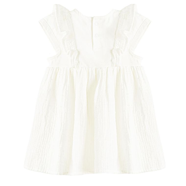 Cool Club, Set pentru fete, Body-rochie cu maneca scurta, Palarie, muselina, alb