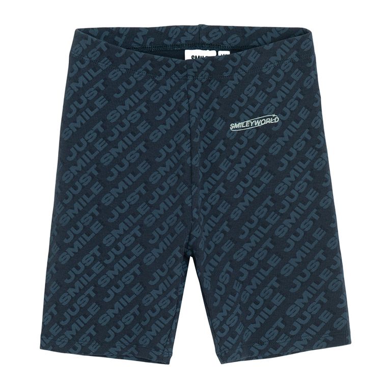 Cool Club, Set pentru fete, Tricou, Colanti scurti, din tricot striat, negru, imprimeu SmileWorld