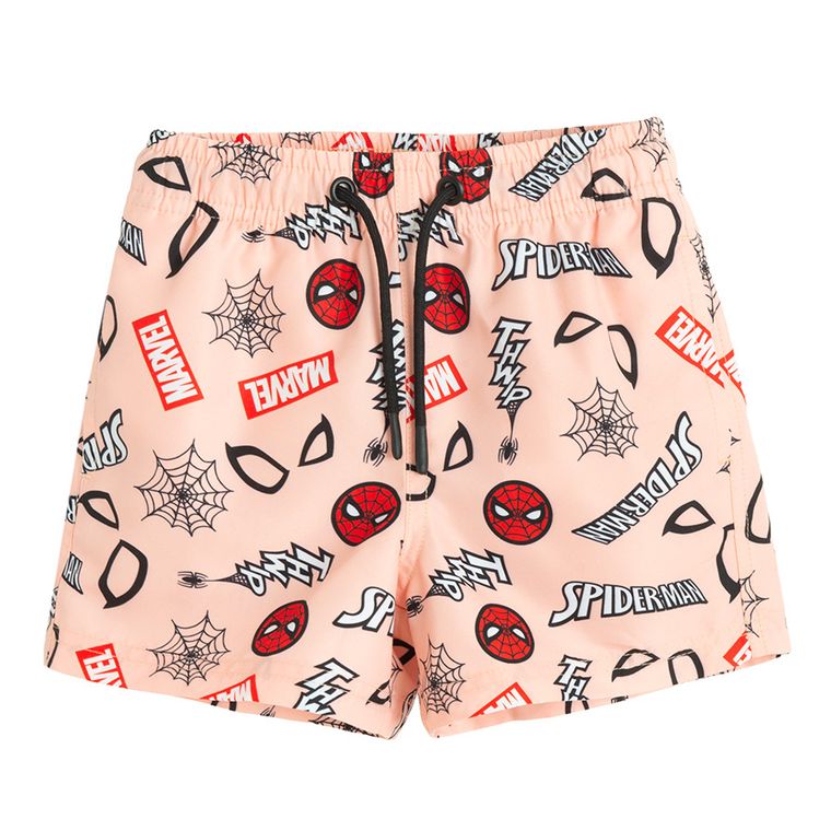 Cool Club, Sorturi de baie pentru baieti, UV 50, piersica, imprimeu Spider-Man