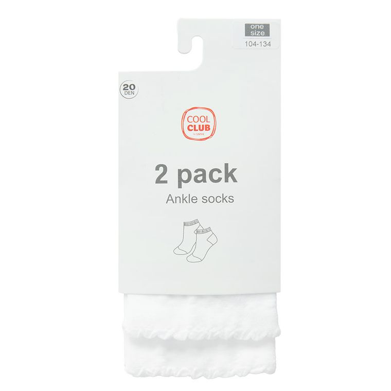 Cool Club, Sosete pentru fete, alb, 20 DEN, set, 2 buc.