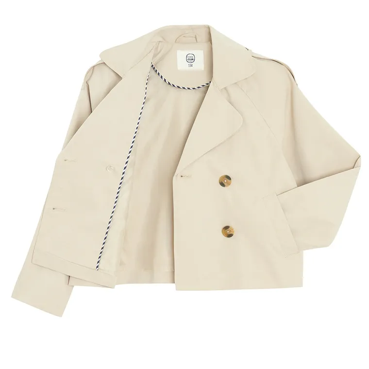 Cool Club, Trenci pentru fete, cropped, bej