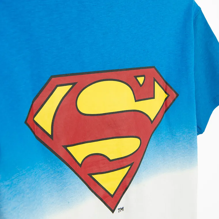Cool Club, Tricou pentru baieti, alb-albastru, imprimeu Superman