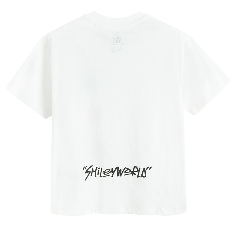 Cool Club, Tricou pentru baieti, alb, imprimeu SmileWorld